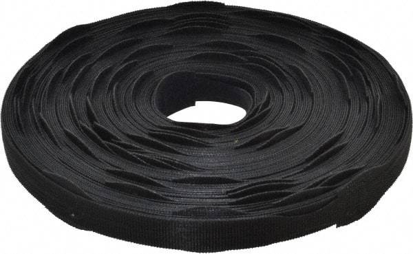 VELCRO Brand - 75 Piece 3/4" Wide x 12" Piece Length, Self Fastening Tie/Strap Hook & Loop Strap - Perforated/Pieces Roll, Black, Printable Surface - Makers Industrial Supply