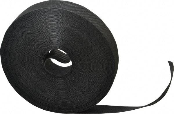 VELCRO Brand - 1" Wide x 25 Yd Long Self Fastening Tie/Strap Hook & Loop Roll - Continuous Roll, Black, Printable Surface - Makers Industrial Supply