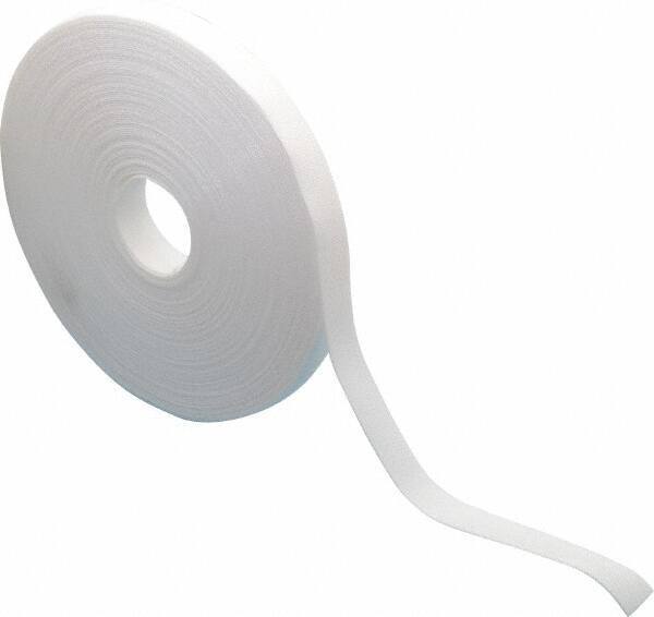 VELCRO Brand - 5/8" Wide x 25 Yd Long Self Fastening Tie/Strap Hook & Loop Roll - Continuous Roll, White, Printable Surface - Makers Industrial Supply