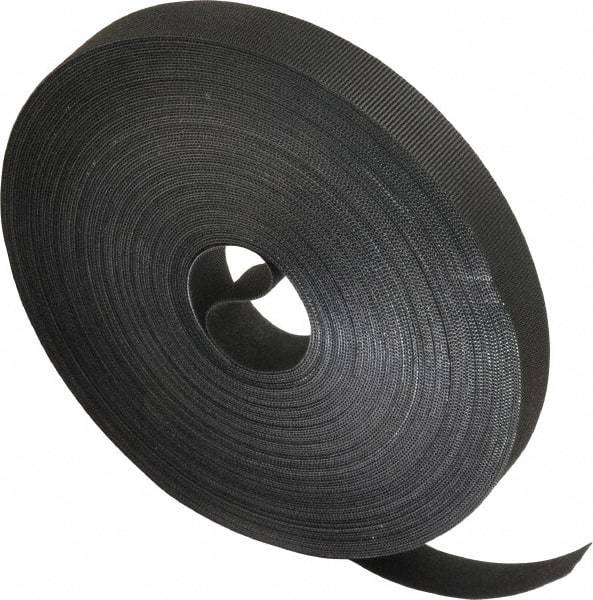 VELCRO Brand - 3/4" Wide x 25 Yd Long Self Fastening Tie/Strap Hook & Loop Roll - Continuous Roll, Black, Printable Surface - Makers Industrial Supply