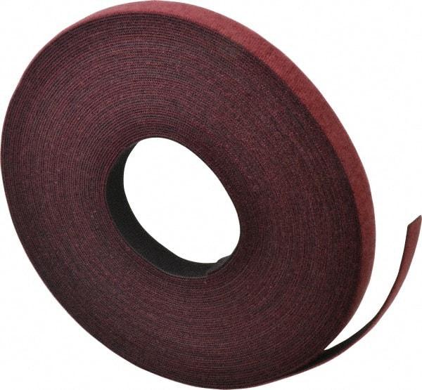 VELCRO Brand - 3/4" Wide x 25 Yd Long Self Fastening Tie/Strap Hook & Loop Roll - Continuous Roll, Cranberry, Fire Retardant, Printable Surface - Makers Industrial Supply