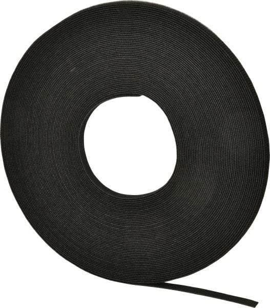 VELCRO Brand - 3/8" Wide x 25 Yd Long Self Fastening Tie/Strap Hook & Loop Roll - Continuous Roll, Black - Makers Industrial Supply
