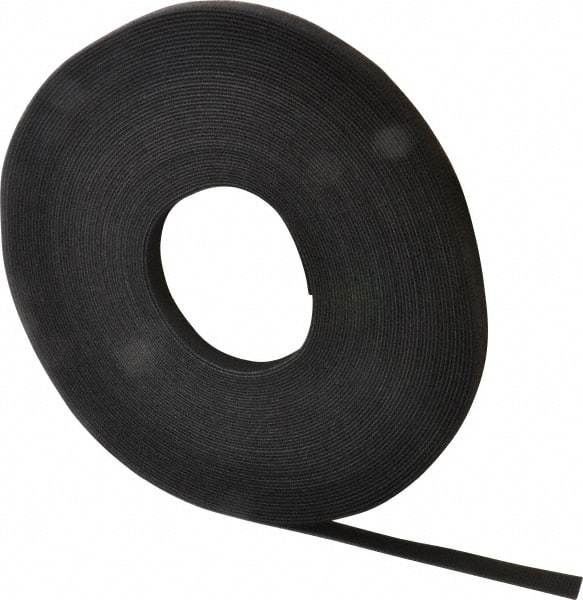 VELCRO Brand - 1/2" Wide x 25 Yd Long Self Fastening Tie/Strap Hook & Loop Roll - Continuous Roll, Black - Makers Industrial Supply