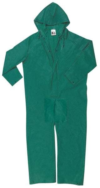 MCR Safety - Size L, Green, Rain, Limited Flammability Coverall - 44" Chest, Snap Ankle, Take Up Snaps Wrist - Makers Industrial Supply