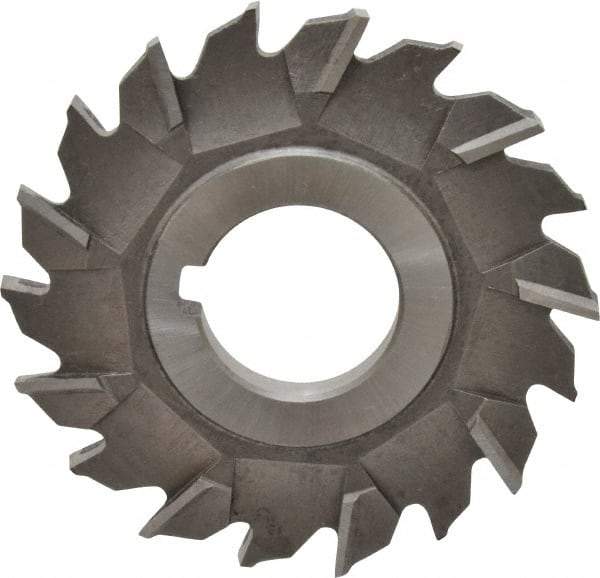 Made in USA - 3" Diam x 1/4" Width of Cut, 18 Teeth, Cobalt Side Milling Cutter - Staggered Teeth, Uncoated - Makers Industrial Supply