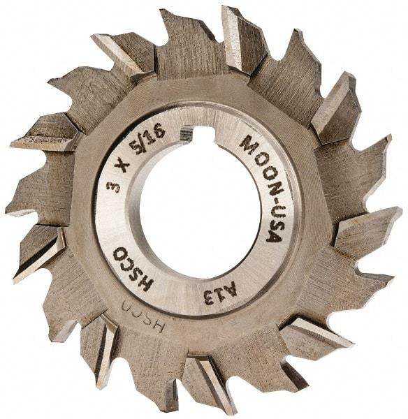 Made in USA - 3" Diam x 5/16" Width of Cut, 18 Teeth, Cobalt Side Milling Cutter - Staggered Teeth, Uncoated - Makers Industrial Supply