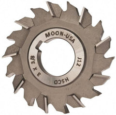 Made in USA - 3" Diam x 3/8" Width of Cut, 18 Teeth, Cobalt Side Milling Cutter - Staggered Teeth, Uncoated - Makers Industrial Supply