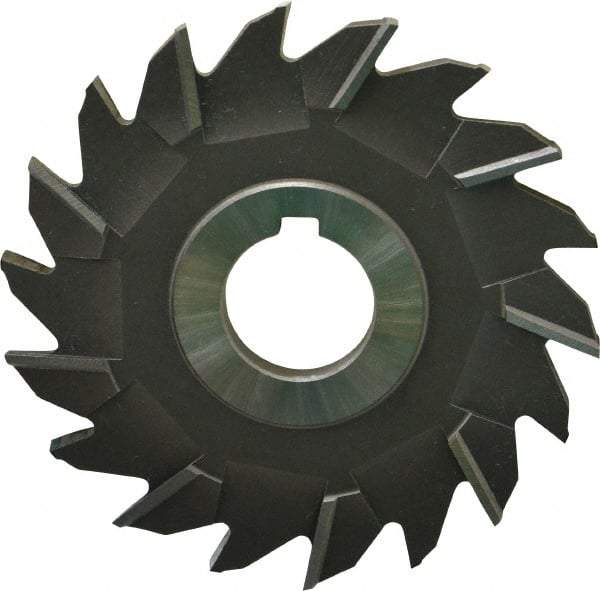 Made in USA - 4" Diam x 1/4" Width of Cut, 18 Teeth, Cobalt Side Milling Cutter - Staggered Teeth, Uncoated - Makers Industrial Supply