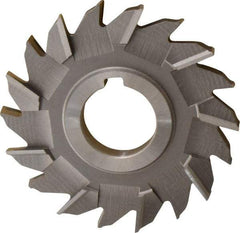 Made in USA - 4" Diam x 3/8" Width of Cut, 18 Teeth, Cobalt Side Milling Cutter - Staggered Teeth, Uncoated - Makers Industrial Supply