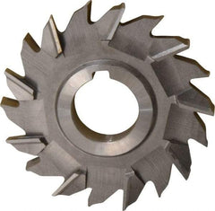 Made in USA - 4" Diam x 1/2" Width of Cut, 18 Teeth, Cobalt Side Milling Cutter - Staggered Teeth, Uncoated - Makers Industrial Supply