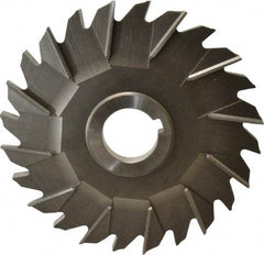 Made in USA - 6" Diam x 3/8" Width of Cut, 24 Teeth, Cobalt Side Milling Cutter - Staggered Teeth, Uncoated - Makers Industrial Supply