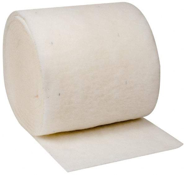 Made in USA - 90' Long x 30" Wide x 1" Thick Polyester Media Air Filter Media Roll - MERV 5, 85% Arrestance Efficiency, 500 FPM Max Air Flow, 0.14" wpg Init Resist, 1" wpg Final Resist, 30% Particle Capture Efficiency, Use with Any Unit - Makers Industrial Supply