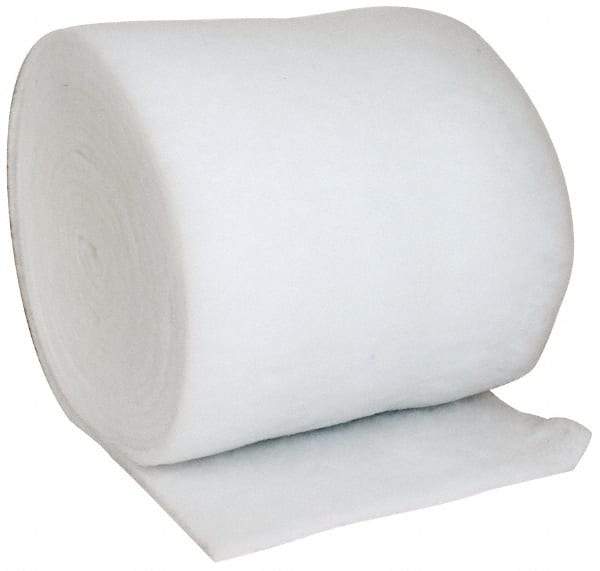 Made in USA - 90' Long x 36" Wide x 1" Thick Polyester Media Air Filter Media Roll - MERV 5, 85% Arrestance Efficiency, 500 FPM Max Air Flow, 0.14" wpg Init Resist, 1" wpg Final Resist, 30% Particle Capture Efficiency, Use with Any Unit - Makers Industrial Supply