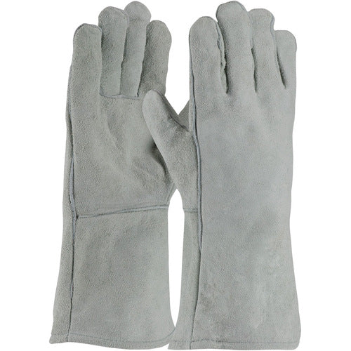 ‎73-888LHO Welders / Foundry Gloves - Welding Glove - Shoulder Grade - Cotton Lining - Gry. - Left Hand Only - Exact Industrial Supply