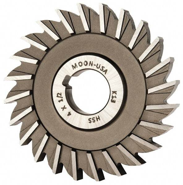 Made in USA - 4" Diam x 1/2" Width of Cut, 24 Teeth, High Speed Steel Side Milling Cutter - Straight Teeth, Uncoated - Makers Industrial Supply