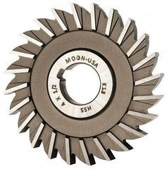 Made in USA - 4" Diam x 1/2" Width of Cut, 24 Teeth, High Speed Steel Side Milling Cutter - Straight Teeth, Uncoated - Makers Industrial Supply