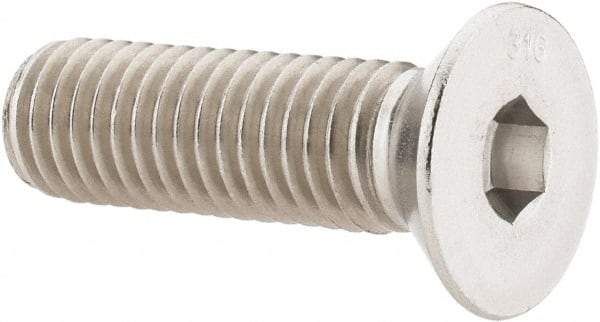 Value Collection - 1/2-13 UNC Hex Socket Drive, 82° Flat Screw - Grade 316 Stainless Steel, 1-3/4" OAL - Makers Industrial Supply