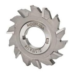 Made in USA - 2-1/8" Diam x 1/4" Width of Cut, 14 Teeth, High Speed Steel Side Milling Cutter - Staggered Teeth, Uncoated - Makers Industrial Supply