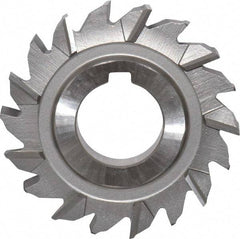 Made in USA - 2-3/4" Diam x 3/8" Width of Cut, 18 Teeth, High Speed Steel Side Milling Cutter - Staggered Teeth, Uncoated - Makers Industrial Supply