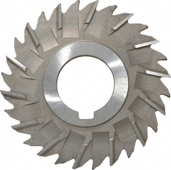 Made in USA - 3" Diam x 5/32" Width of Cut, 28 Teeth, High Speed Steel Side Milling Cutter - Staggered Teeth, Uncoated - Makers Industrial Supply