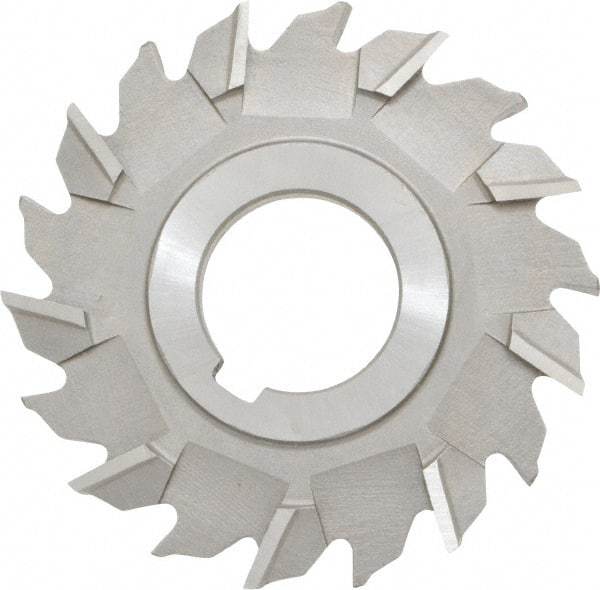 Made in USA - 3" Diam x 1/4" Width of Cut, 18 Teeth, High Speed Steel Side Milling Cutter - Staggered Teeth, Uncoated - Makers Industrial Supply