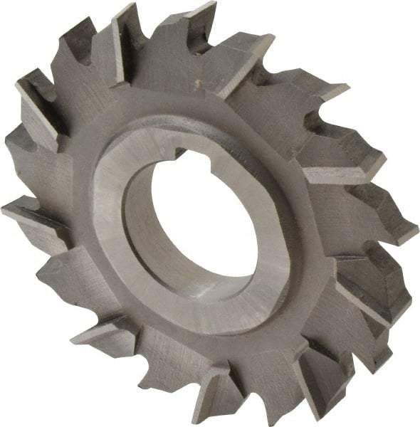 Made in USA - 3" Diam x 3/8" Width of Cut, 18 Teeth, High Speed Steel Side Milling Cutter - Staggered Teeth, Uncoated - Makers Industrial Supply