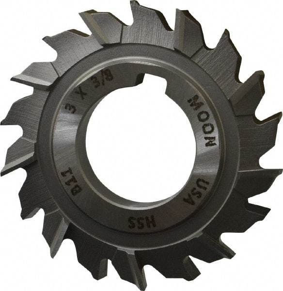 Made in USA - 3" Diam x 3/8" Width of Cut, 18 Teeth, High Speed Steel Side Milling Cutter - Staggered Teeth, Uncoated - Makers Industrial Supply