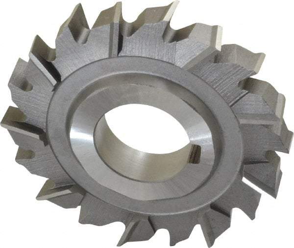 Made in USA - 3" Diam x 1/2" Width of Cut, 18 Teeth, High Speed Steel Side Milling Cutter - Staggered Teeth, Uncoated - Makers Industrial Supply