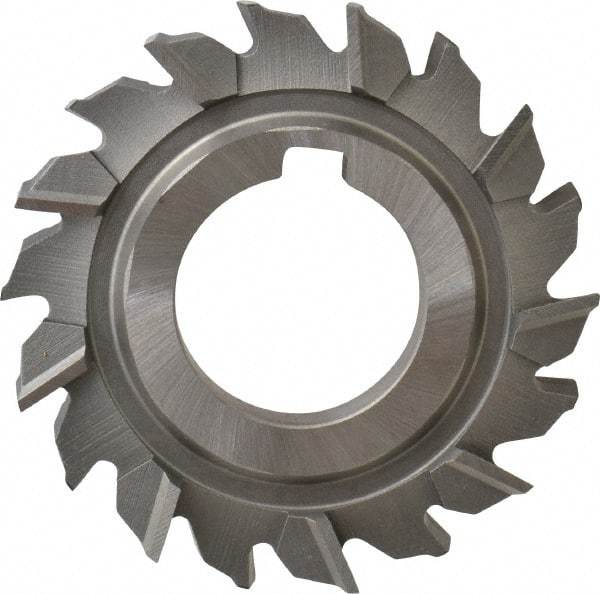 Made in USA - 3" Diam x 1/2" Width of Cut, 18 Teeth, High Speed Steel Side Milling Cutter - Staggered Teeth, Uncoated - Makers Industrial Supply