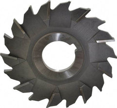 Made in USA - 3-1/2" Diam x 7/32" Width of Cut, 18 Teeth, High Speed Steel Side Milling Cutter - Staggered Teeth, Uncoated - Makers Industrial Supply