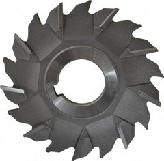 Made in USA - 3-1/2" Diam x 1/4" Width of Cut, 18 Teeth, High Speed Steel Side Milling Cutter - Staggered Teeth, Uncoated - Makers Industrial Supply