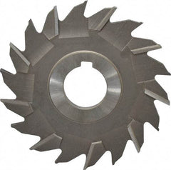 Made in USA - 4" Diam x 3/16" Width of Cut, 18 Teeth, High Speed Steel Side Milling Cutter - Staggered Teeth, Uncoated - Makers Industrial Supply