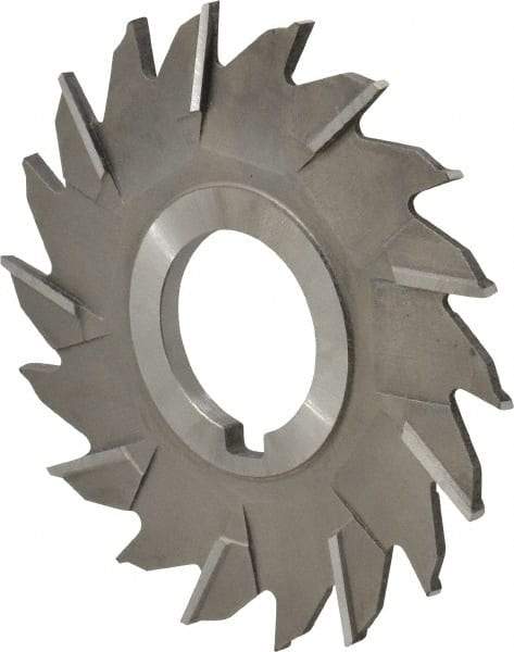 Made in USA - 4" Diam x 3/16" Width of Cut, 18 Teeth, High Speed Steel Side Milling Cutter - Staggered Teeth, Uncoated - Makers Industrial Supply