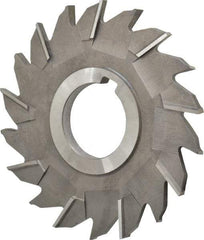 Made in USA - 4" Diam x 1/4" Width of Cut, 18 Teeth, High Speed Steel Side Milling Cutter - Staggered Teeth, Uncoated - Makers Industrial Supply