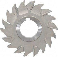 Made in USA - 4" Diam x 9/32" Width of Cut, 18 Teeth, High Speed Steel Side Milling Cutter - Staggered Teeth, Uncoated - Makers Industrial Supply