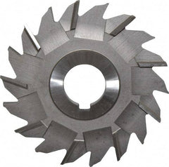 Made in USA - 4" Diam x 5/16" Width of Cut, 18 Teeth, High Speed Steel Side Milling Cutter - Staggered Teeth, Uncoated - Makers Industrial Supply