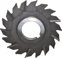 Made in USA - 4" Diam x 5/16" Width of Cut, 18 Teeth, High Speed Steel Side Milling Cutter - Staggered Teeth, Uncoated - Makers Industrial Supply