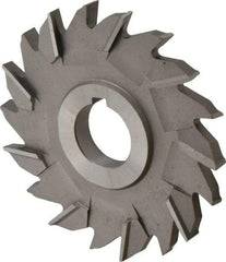 Made in USA - 4" Diam x 3/8" Width of Cut, 18 Teeth, High Speed Steel Side Milling Cutter - Staggered Teeth, Uncoated - Makers Industrial Supply