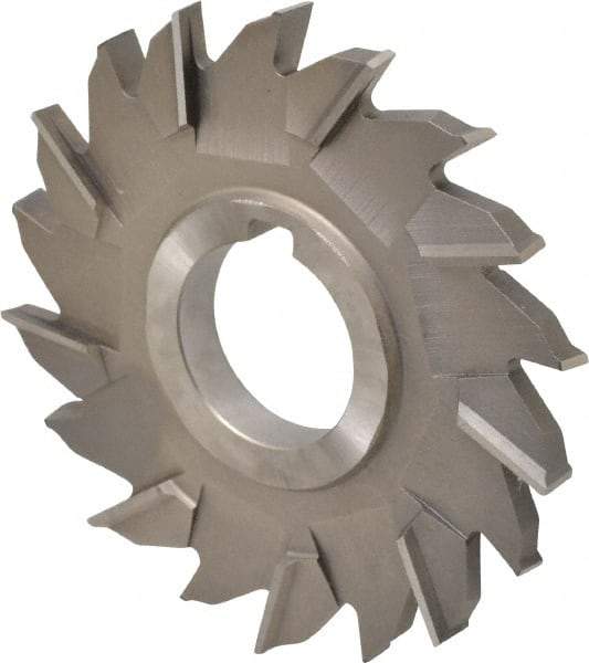 Made in USA - 4" Diam x 3/8" Width of Cut, 18 Teeth, High Speed Steel Side Milling Cutter - Staggered Teeth, Uncoated - Makers Industrial Supply