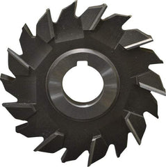 Made in USA - 4" Diam x 1/2" Width of Cut, 18 Teeth, High Speed Steel Side Milling Cutter - Staggered Teeth, Uncoated - Makers Industrial Supply