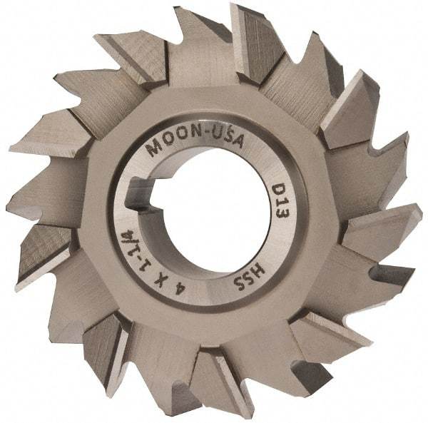 Made in USA - 4" Diam x 1-1/4" Width of Cut, 18 Teeth, High Speed Steel Side Milling Cutter - Staggered Teeth, Uncoated - Makers Industrial Supply