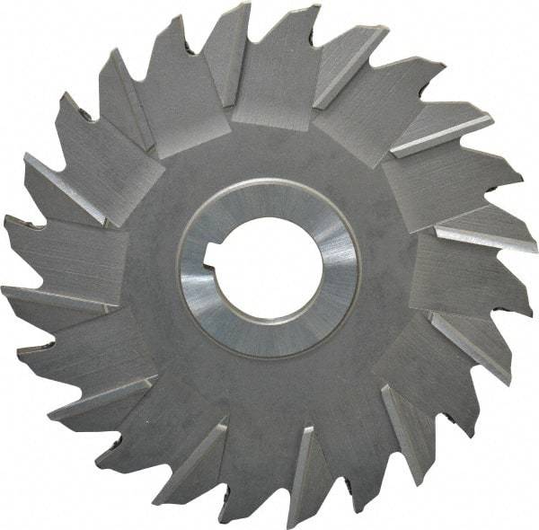 Made in USA - 5" Diam x 1/4" Width of Cut, 24 Teeth, High Speed Steel Side Milling Cutter - Staggered Teeth, Uncoated - Makers Industrial Supply