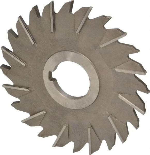 Made in USA - 5" Diam x 1/4" Width of Cut, 24 Teeth, High Speed Steel Side Milling Cutter - Staggered Teeth, Uncoated - Makers Industrial Supply