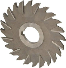 Made in USA - 5" Diam x 1/4" Width of Cut, 24 Teeth, High Speed Steel Side Milling Cutter - Staggered Teeth, Uncoated - Makers Industrial Supply