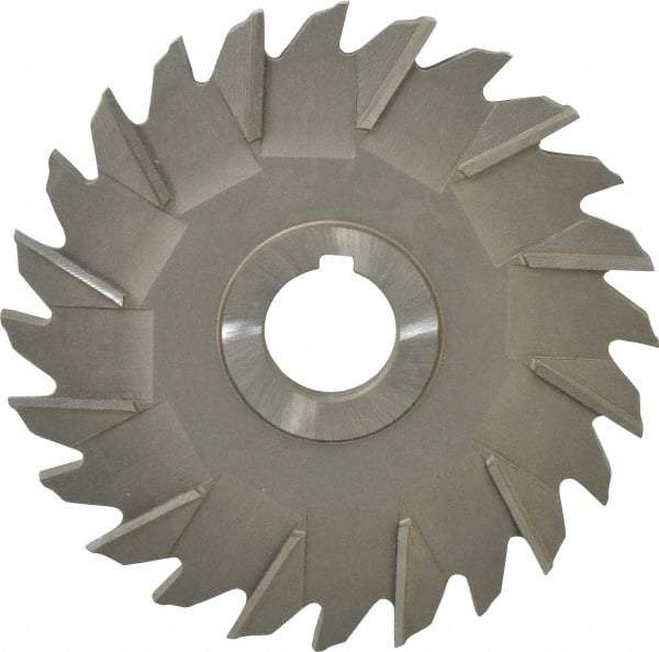 Made in USA - 5" Diam x 5/16" Width of Cut, 24 Teeth, High Speed Steel Side Milling Cutter - Staggered Teeth, Uncoated - Makers Industrial Supply