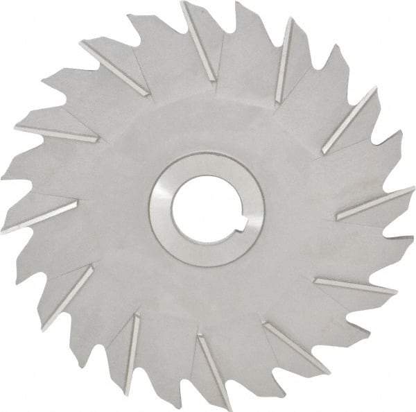 Made in USA - 6" Diam x 1/4" Width of Cut, 24 Teeth, High Speed Steel Side Milling Cutter - Staggered Teeth, Uncoated - Makers Industrial Supply