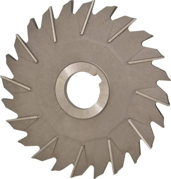 Made in USA - 6" Diam x 1/4" Width of Cut, 24 Teeth, High Speed Steel Side Milling Cutter - Staggered Teeth, Uncoated - Makers Industrial Supply