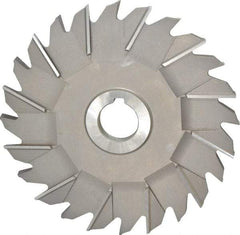 Made in USA - 6" Diam x 3/8" Width of Cut, 24 Teeth, High Speed Steel Side Milling Cutter - Staggered Teeth, Uncoated - Makers Industrial Supply