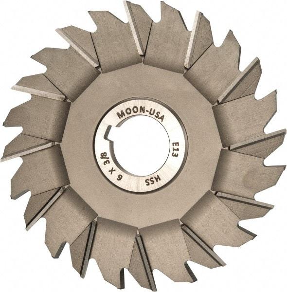 Made in USA - 6" Diam x 3/8" Width of Cut, 24 Teeth, High Speed Steel Side Milling Cutter - Staggered Teeth, Uncoated - Makers Industrial Supply