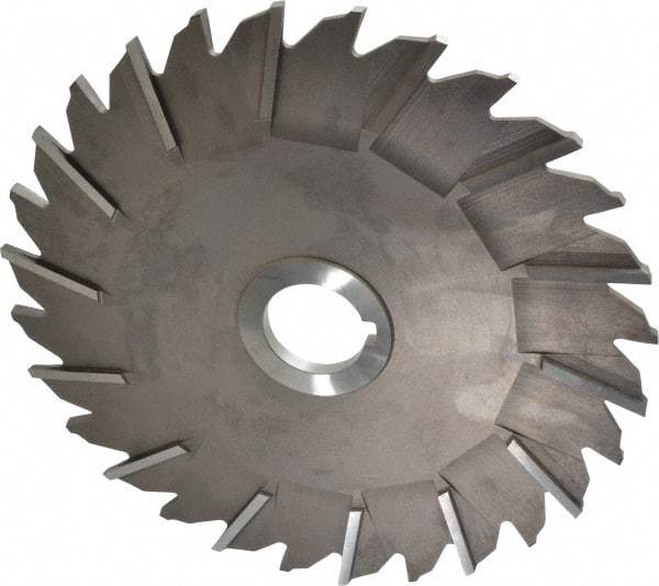 Made in USA - 8" Diam x 1/4" Width of Cut, 28 Teeth, High Speed Steel Side Milling Cutter - Staggered Teeth, Uncoated - Makers Industrial Supply